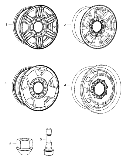 2011 Ram 2500 Wheels & Hardware Diagram