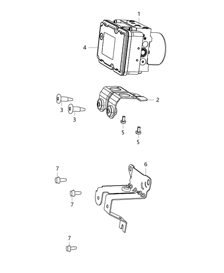 2015 Dodge Dart Bracket-Hydraulic Control Unit Diagram for 4779729AD