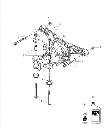 2010 Dodge Viper Differential-Rear Axle Diagram for 5038307AE