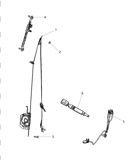 2011 Chrysler 300 Front Inner Seat Belt Diagram for 1HZ171L1AC