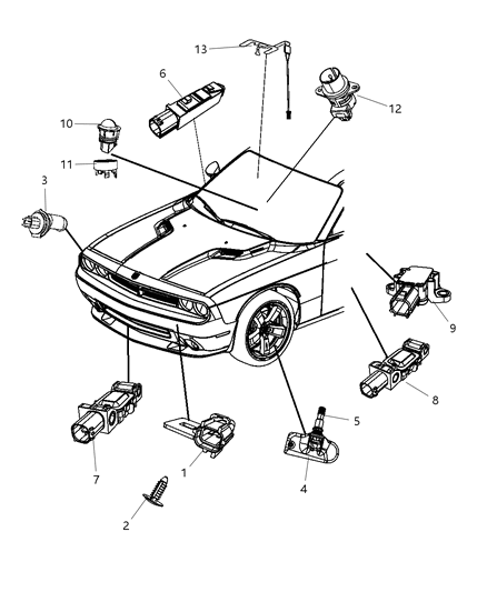 2011 Dodge Challenger Sensors Body Diagram