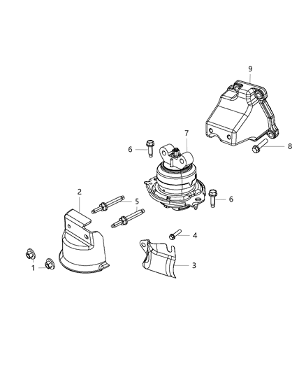 2018 Dodge Challenger Engine Mounting Left Side Diagram 2