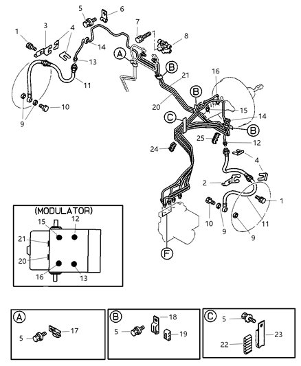 1999 Chrysler Sebring Coupe Front Brake Lines Diagram 1