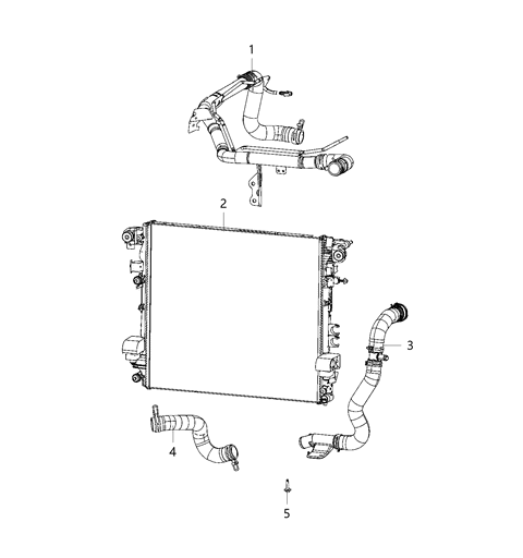 2021 Jeep Wrangler Radiator Hoses And Related Parts Diagram 2