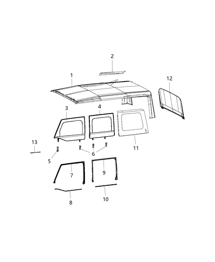 2016 Jeep Wrangler Soft Top & Windows Diagram 2