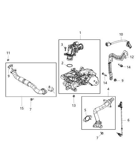 2018 Jeep Wrangler EGR Tube Gasket Diagram for 68357214AA