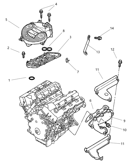 1999 Chrysler 300M Manifolds - Intake & Exhaust Diagram 1