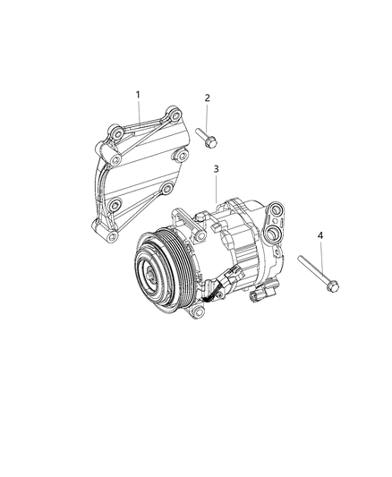 2019 Jeep Cherokee A/C Compressor Mounting Diagram 3