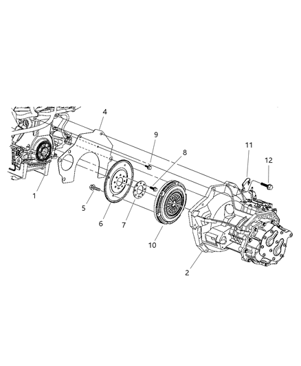 2004 Dodge Neon Transaxle Mounting & Related Parts Diagram