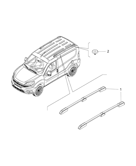 2016 Ram ProMaster City Roof Rack Diagram