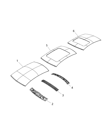 2015 Chrysler 200 Header-Roof Front Diagram for 68104591AD