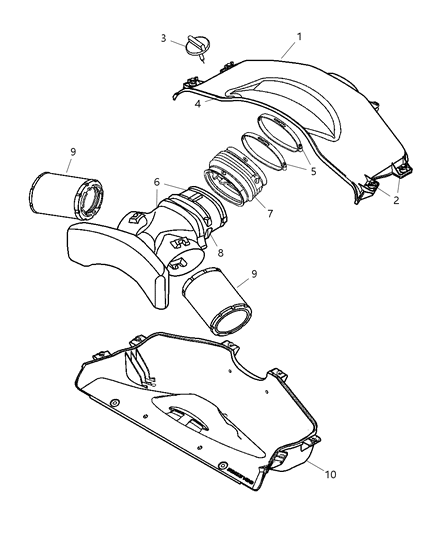 2003 Dodge Viper Seal-Air Cleaner Diagram for 5029171AA