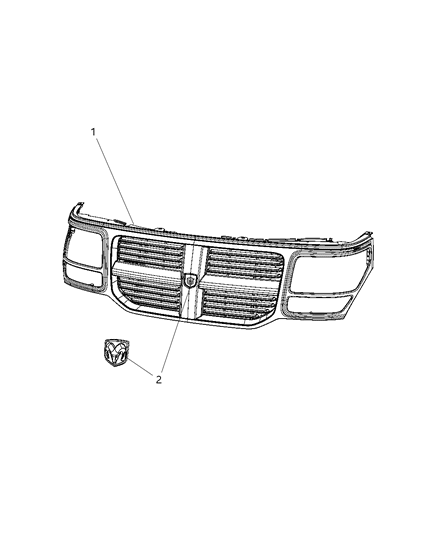 2007 Dodge Nitro Grille-Radiator Diagram for 55079111AA