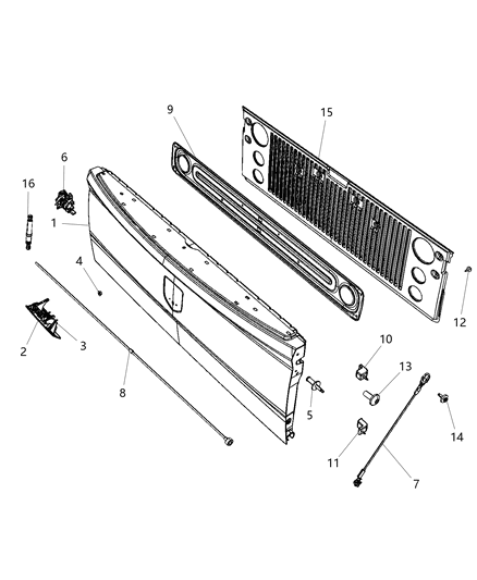 2019 Ram 2500 Handle-TAILGATE Diagram for 6RN80GXHAA