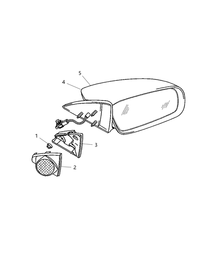 2005 Chrysler Sebring Outside Rear View Mirror Diagram for MR641408