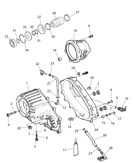 1999 Jeep Grand Cherokee Case & Related Parts Diagram 1