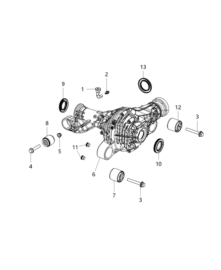 2020 Dodge Durango Axle Housing And Vent, Front Diagram