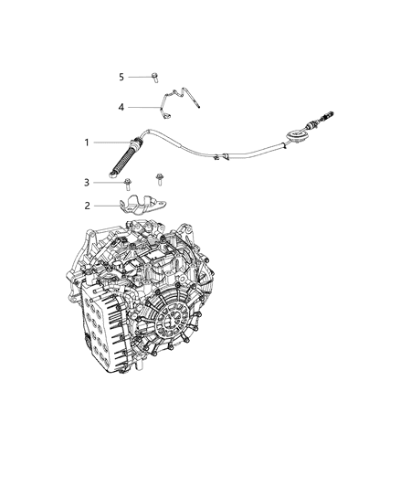 2015 Jeep Patriot Gearshift Lever , Cable And Bracket Diagram 1