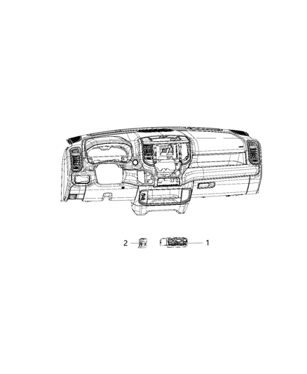 2019 Ram 2500 Switch-Instrument Panel Diagram for 68381310AE