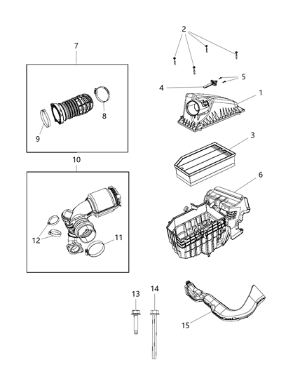 2018 Jeep Wrangler Air Cleaner Hose Diagram for 68310337AB