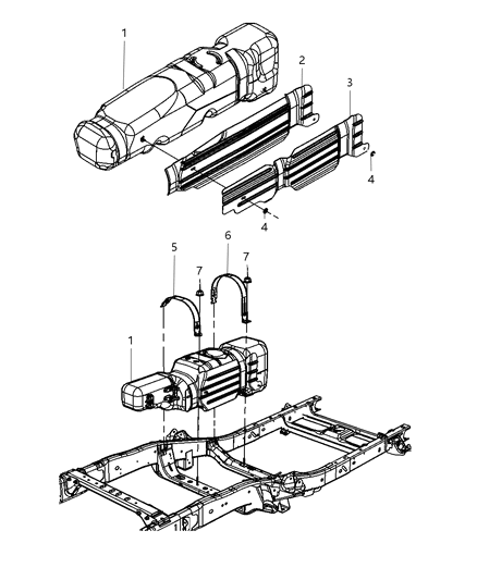 2008 Dodge Ram 1500 Fuel Tank & Related Diagram