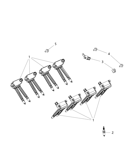 2019 Ram 2500 Spark Plugs, Ignition Wires, Ignition Coil And Capacitors Diagram