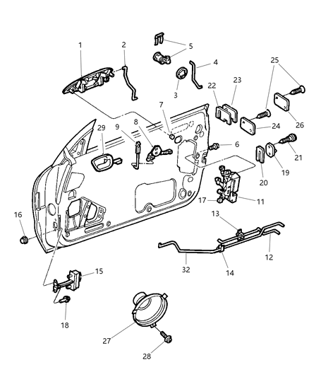 2000 Chrysler Sebring Handle Diagram for FJ91VMT