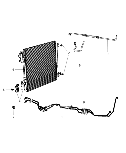 2011 Jeep Wrangler Tube-Transmission Oil Cooler Diagram for 68078007AA