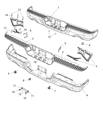 2014 Ram 1500 Sensor-Park Distance Diagram for 5LS53WS2AA