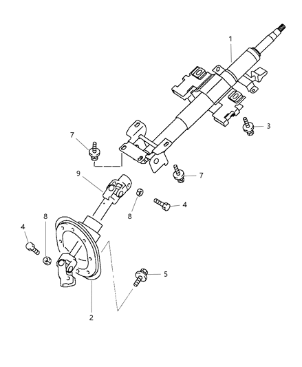 1998 Chrysler Sebring Coupe Column, Steering Diagram
