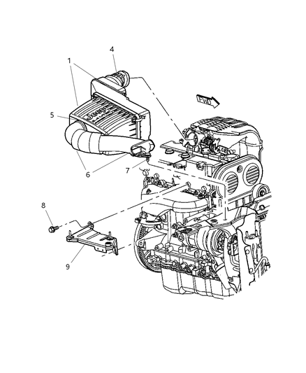 2005 Jeep Liberty Body-Air Cleaner Diagram for 53013671AA