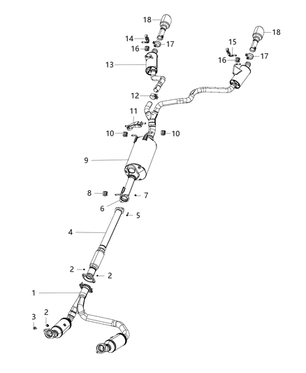 2021 Ram 1500 MUFFLER-Exhaust Diagram for 68268201AL