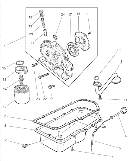 1997 Chrysler Cirrus Engine Oiling Diagram 1