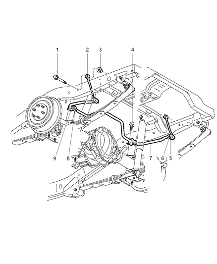 2003 Dodge Durango BUSHING-SWAY Bar Diagram for 52106099AA