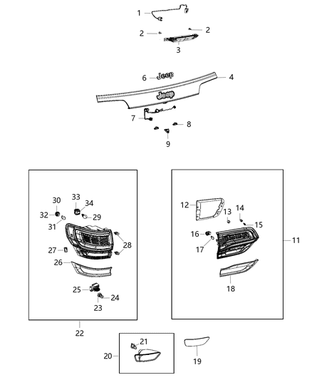 2016 Jeep Grand Cherokee APPLIQUE-License Lamp Diagram for 6CW11LAUAA