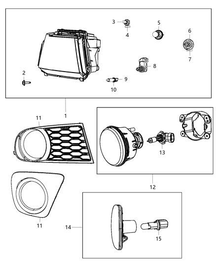 2020 Dodge Journey Headlamp-Headlamp Park And Turn Diagram for 5116289AD