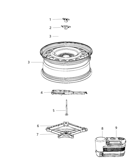 2017 Chrysler 300 Spare Wheel Diagram for 4895689AA