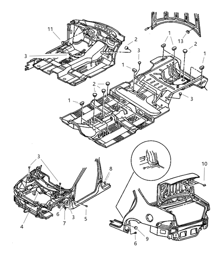 2000 Chrysler Cirrus Plugs Floor Pan Diagram