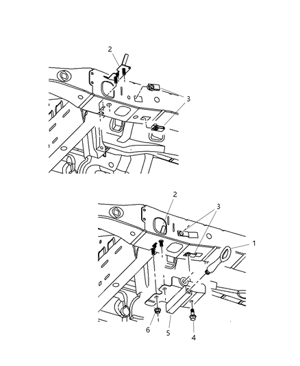 2007 Dodge Nitro Tow Hooks - Front Diagram