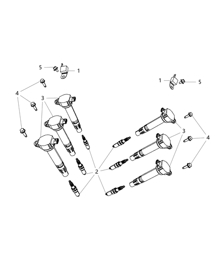 2016 Dodge Charger Spark Plugs & Ignition Coil Diagram 1