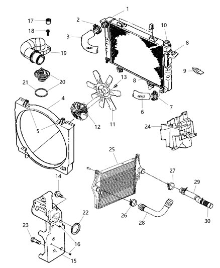 2006 Dodge Ram 2500 Charge Air Cooler Duct Diagram for 52028895AE