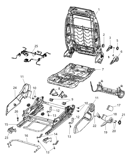 2007 Dodge Caliber Handle-Seat Lift Diagram for 1DQ63DKAAA