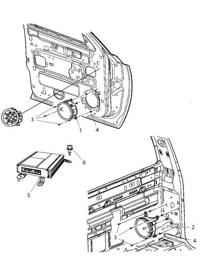 2010 Dodge Dakota Speakers & Amplifier Diagram