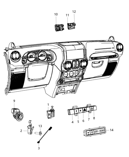 2015 Jeep Wrangler Switch-Instrument Panel Diagram for 56054320AA