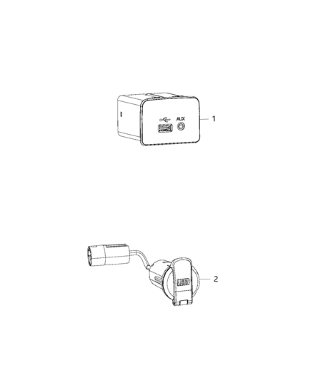 2017 Ram 1500 U Connect Media & Charging Center Diagram