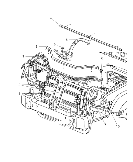 2008 Jeep Commander Bracket-Air Bag Sensor Diagram for 55396821AC