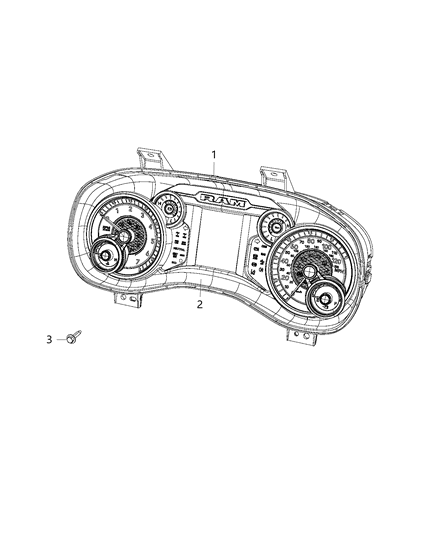 2020 Ram 1500 Cluster-Instrument Panel Diagram for 68434838AD