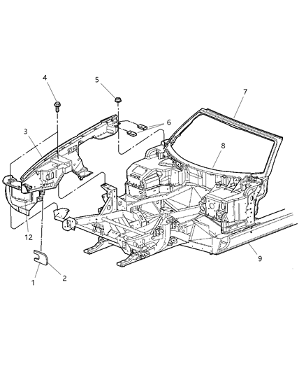 2003 Dodge Viper Front Fender Diagram