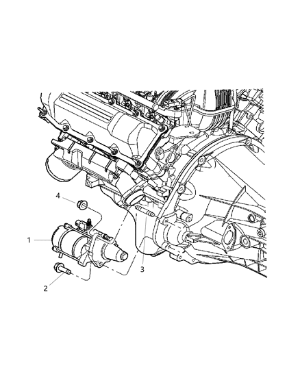 2005 Dodge Dakota Starter & Mounting Diagram 2