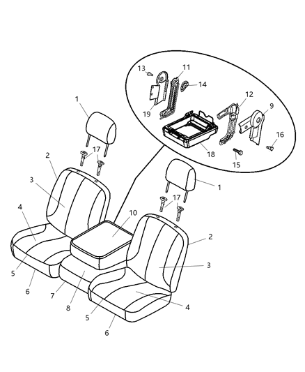 2011 Ram 3500 Front Seat - Split Seat Diagram 2